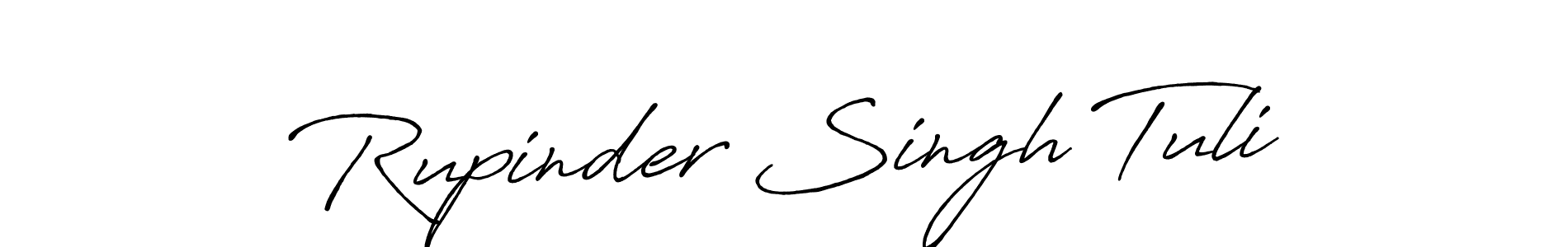 Antro_Vectra_Bolder is a professional signature style that is perfect for those who want to add a touch of class to their signature. It is also a great choice for those who want to make their signature more unique. Get Rupinder Singh Tuli name to fancy signature for free. Rupinder Singh Tuli signature style 7 images and pictures png