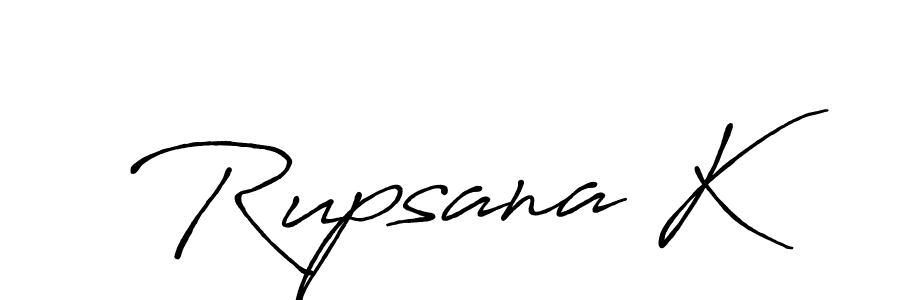 Also You can easily find your signature by using the search form. We will create Rupsana K name handwritten signature images for you free of cost using Antro_Vectra_Bolder sign style. Rupsana K signature style 7 images and pictures png