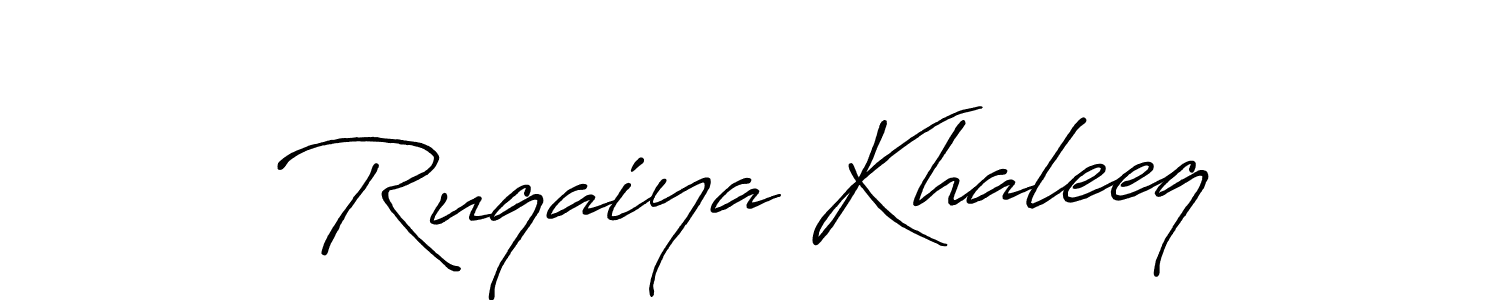 It looks lik you need a new signature style for name Ruqaiya Khaleeq. Design unique handwritten (Antro_Vectra_Bolder) signature with our free signature maker in just a few clicks. Ruqaiya Khaleeq signature style 7 images and pictures png