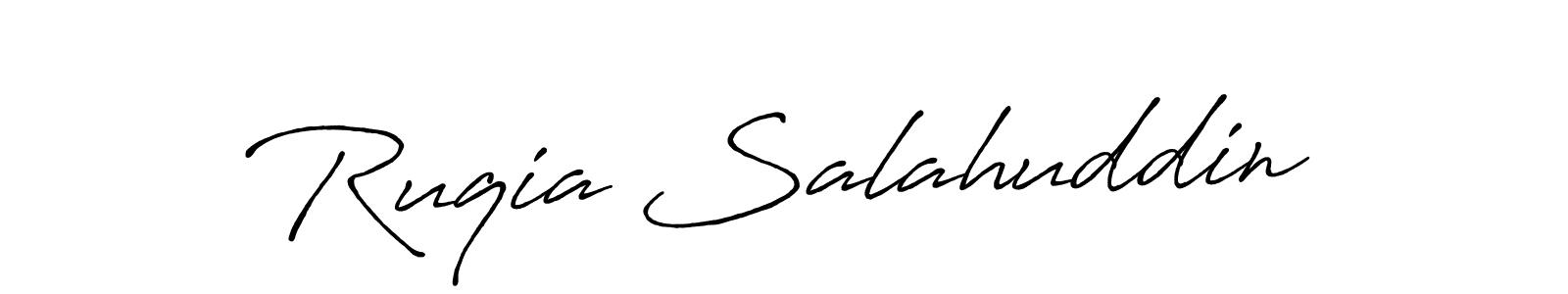 You should practise on your own different ways (Antro_Vectra_Bolder) to write your name (Ruqia Salahuddin) in signature. don't let someone else do it for you. Ruqia Salahuddin signature style 7 images and pictures png