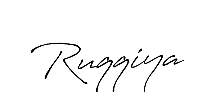 Create a beautiful signature design for name Ruqqiya. With this signature (Antro_Vectra_Bolder) fonts, you can make a handwritten signature for free. Ruqqiya signature style 7 images and pictures png