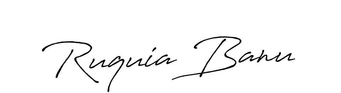 Create a beautiful signature design for name Ruquia Banu. With this signature (Antro_Vectra_Bolder) fonts, you can make a handwritten signature for free. Ruquia Banu signature style 7 images and pictures png