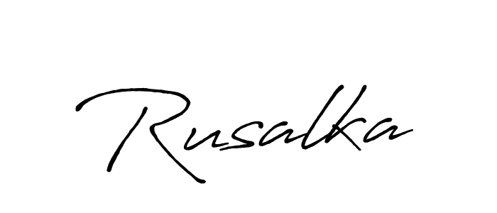 Design your own signature with our free online signature maker. With this signature software, you can create a handwritten (Antro_Vectra_Bolder) signature for name Rusalka. Rusalka signature style 7 images and pictures png