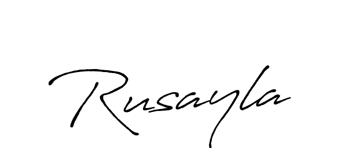 Create a beautiful signature design for name Rusayla. With this signature (Antro_Vectra_Bolder) fonts, you can make a handwritten signature for free. Rusayla signature style 7 images and pictures png