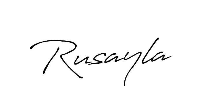 Create a beautiful signature design for name Rusayla. With this signature (Antro_Vectra_Bolder) fonts, you can make a handwritten signature for free. Rusayla signature style 7 images and pictures png