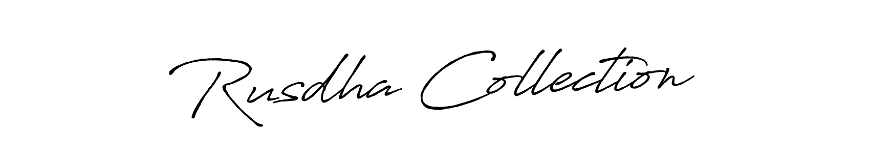 Also we have Rusdha Collection name is the best signature style. Create professional handwritten signature collection using Antro_Vectra_Bolder autograph style. Rusdha Collection signature style 7 images and pictures png