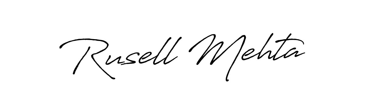 It looks lik you need a new signature style for name Rusell Mehta. Design unique handwritten (Antro_Vectra_Bolder) signature with our free signature maker in just a few clicks. Rusell Mehta signature style 7 images and pictures png