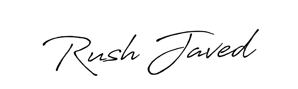 How to make Rush Javed signature? Antro_Vectra_Bolder is a professional autograph style. Create handwritten signature for Rush Javed name. Rush Javed signature style 7 images and pictures png