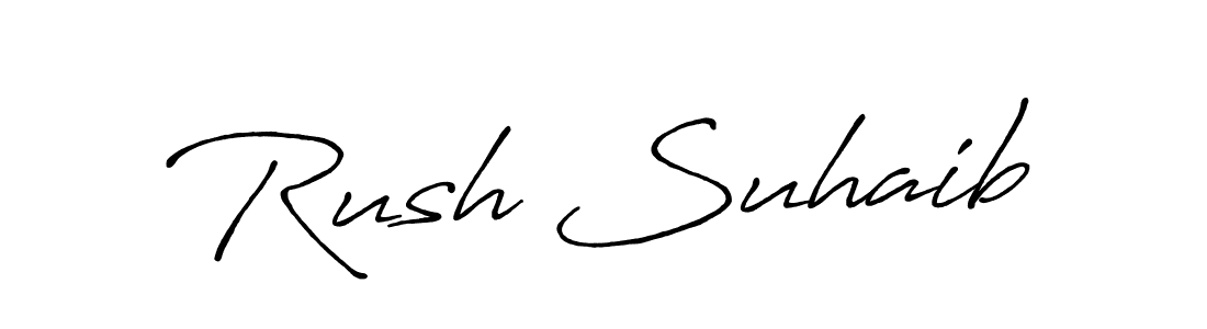 Design your own signature with our free online signature maker. With this signature software, you can create a handwritten (Antro_Vectra_Bolder) signature for name Rush Suhaib. Rush Suhaib signature style 7 images and pictures png