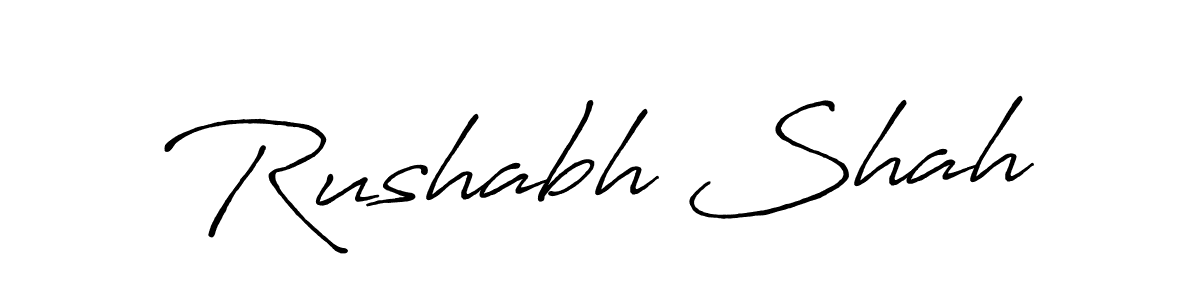 How to make Rushabh Shah name signature. Use Antro_Vectra_Bolder style for creating short signs online. This is the latest handwritten sign. Rushabh Shah signature style 7 images and pictures png
