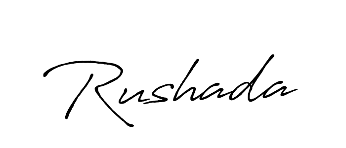 Use a signature maker to create a handwritten signature online. With this signature software, you can design (Antro_Vectra_Bolder) your own signature for name Rushada. Rushada signature style 7 images and pictures png