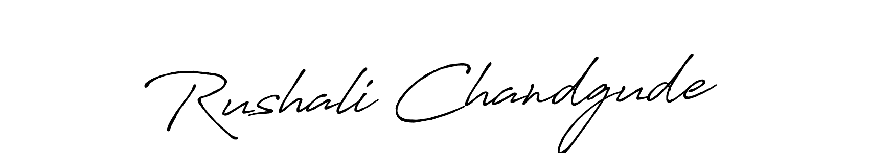 The best way (Antro_Vectra_Bolder) to make a short signature is to pick only two or three words in your name. The name Rushali Chandgude include a total of six letters. For converting this name. Rushali Chandgude signature style 7 images and pictures png