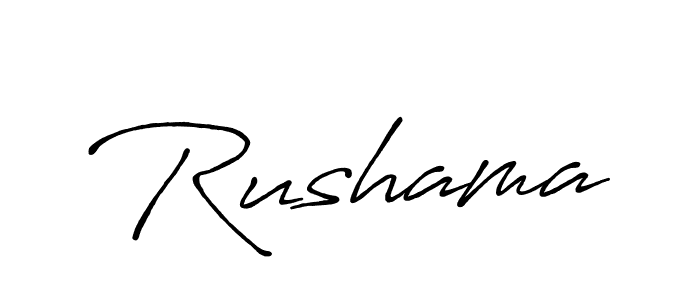 The best way (Antro_Vectra_Bolder) to make a short signature is to pick only two or three words in your name. The name Rushama include a total of six letters. For converting this name. Rushama signature style 7 images and pictures png