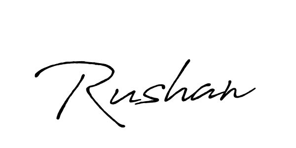 Design your own signature with our free online signature maker. With this signature software, you can create a handwritten (Antro_Vectra_Bolder) signature for name Rushan. Rushan signature style 7 images and pictures png