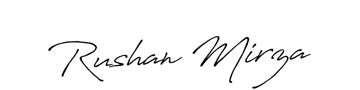 How to make Rushan Mirza signature? Antro_Vectra_Bolder is a professional autograph style. Create handwritten signature for Rushan Mirza name. Rushan Mirza signature style 7 images and pictures png