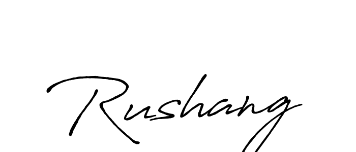 if you are searching for the best signature style for your name Rushang. so please give up your signature search. here we have designed multiple signature styles  using Antro_Vectra_Bolder. Rushang signature style 7 images and pictures png
