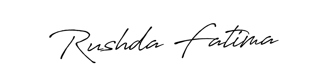 Antro_Vectra_Bolder is a professional signature style that is perfect for those who want to add a touch of class to their signature. It is also a great choice for those who want to make their signature more unique. Get Rushda Fatima name to fancy signature for free. Rushda Fatima signature style 7 images and pictures png