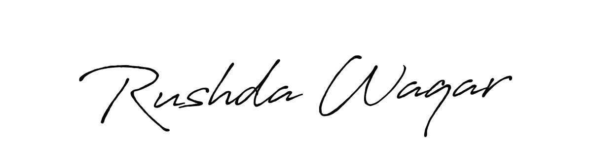 Rushda Waqar stylish signature style. Best Handwritten Sign (Antro_Vectra_Bolder) for my name. Handwritten Signature Collection Ideas for my name Rushda Waqar. Rushda Waqar signature style 7 images and pictures png