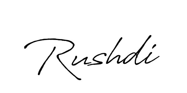 Also You can easily find your signature by using the search form. We will create Rushdi name handwritten signature images for you free of cost using Antro_Vectra_Bolder sign style. Rushdi signature style 7 images and pictures png