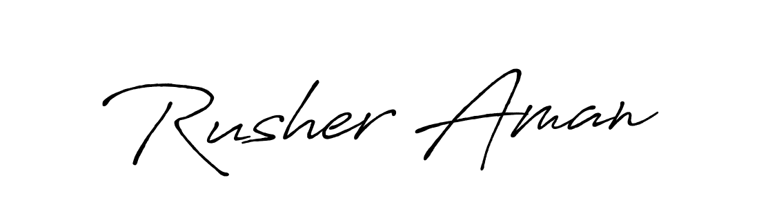 if you are searching for the best signature style for your name Rusher Aman. so please give up your signature search. here we have designed multiple signature styles  using Antro_Vectra_Bolder. Rusher Aman signature style 7 images and pictures png