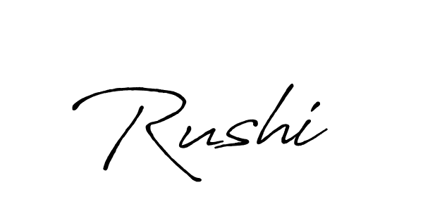 How to make Rushi  name signature. Use Antro_Vectra_Bolder style for creating short signs online. This is the latest handwritten sign. Rushi  signature style 7 images and pictures png