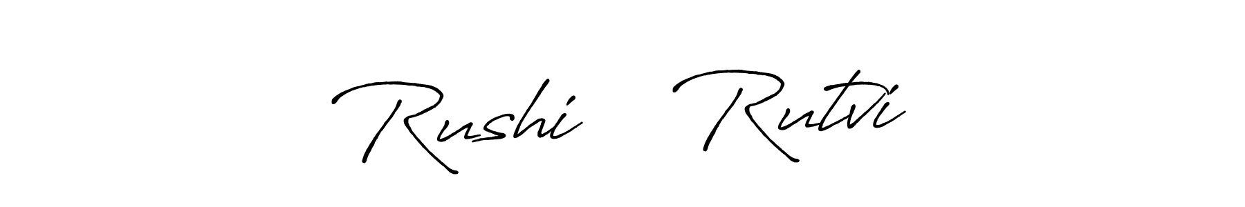 This is the best signature style for the Rushi ❤️ Rutvi name. Also you like these signature font (Antro_Vectra_Bolder). Mix name signature. Rushi ❤️ Rutvi signature style 7 images and pictures png