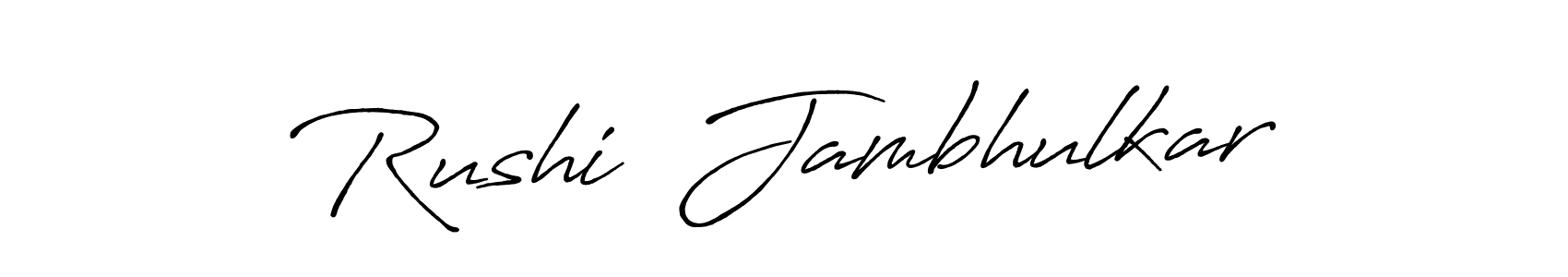 It looks lik you need a new signature style for name Rushi  Jambhulkar. Design unique handwritten (Antro_Vectra_Bolder) signature with our free signature maker in just a few clicks. Rushi  Jambhulkar signature style 7 images and pictures png