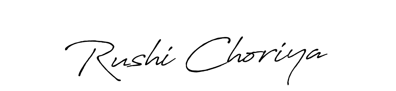 Also You can easily find your signature by using the search form. We will create Rushi Choriya name handwritten signature images for you free of cost using Antro_Vectra_Bolder sign style. Rushi Choriya signature style 7 images and pictures png