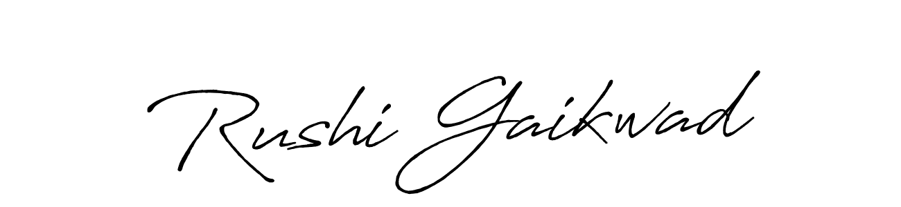 Also we have Rushi Gaikwad name is the best signature style. Create professional handwritten signature collection using Antro_Vectra_Bolder autograph style. Rushi Gaikwad signature style 7 images and pictures png