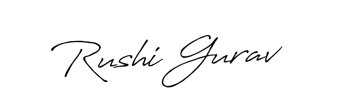 Make a beautiful signature design for name Rushi Gurav. With this signature (Antro_Vectra_Bolder) style, you can create a handwritten signature for free. Rushi Gurav signature style 7 images and pictures png