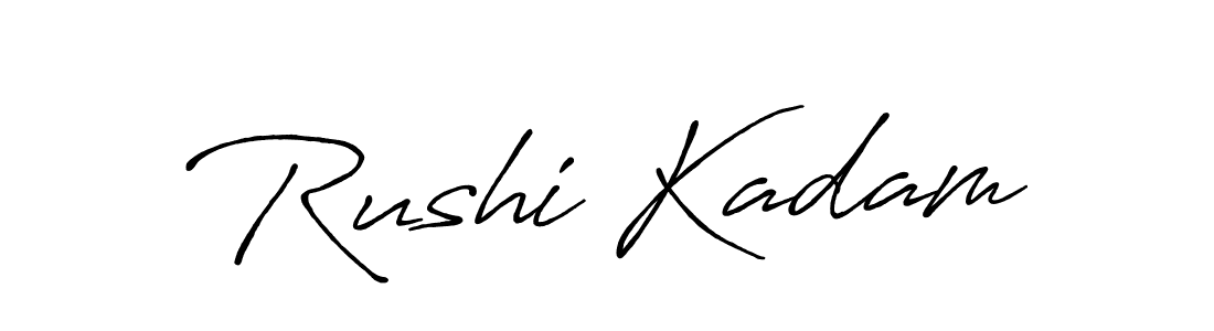 Use a signature maker to create a handwritten signature online. With this signature software, you can design (Antro_Vectra_Bolder) your own signature for name Rushi Kadam. Rushi Kadam signature style 7 images and pictures png