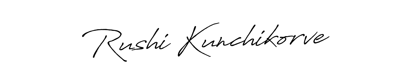 if you are searching for the best signature style for your name Rushi Kunchikorve. so please give up your signature search. here we have designed multiple signature styles  using Antro_Vectra_Bolder. Rushi Kunchikorve signature style 7 images and pictures png