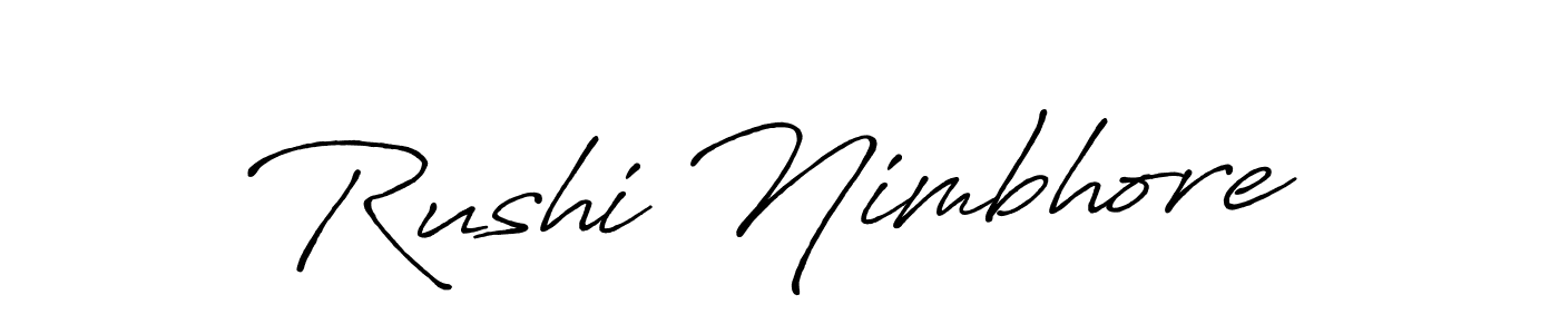 This is the best signature style for the Rushi Nimbhore name. Also you like these signature font (Antro_Vectra_Bolder). Mix name signature. Rushi Nimbhore signature style 7 images and pictures png