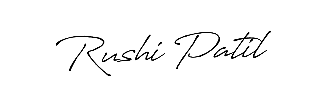 Create a beautiful signature design for name Rushi Patil. With this signature (Antro_Vectra_Bolder) fonts, you can make a handwritten signature for free. Rushi Patil signature style 7 images and pictures png