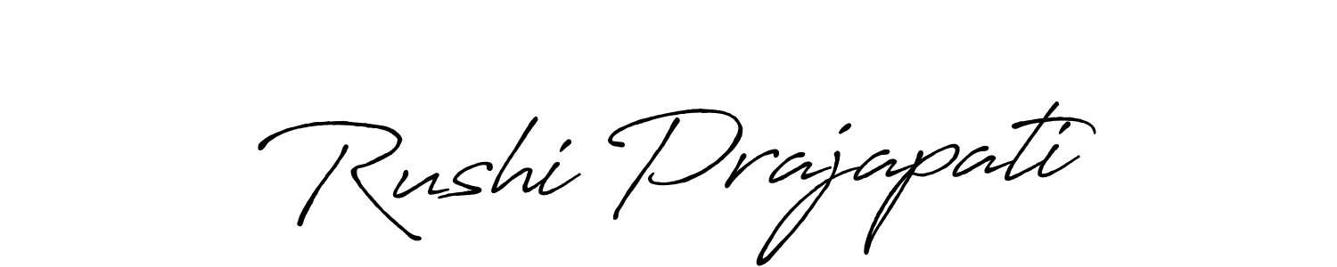 Design your own signature with our free online signature maker. With this signature software, you can create a handwritten (Antro_Vectra_Bolder) signature for name Rushi Prajapati. Rushi Prajapati signature style 7 images and pictures png