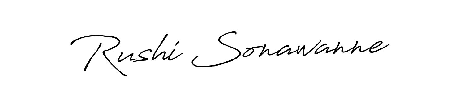 Antro_Vectra_Bolder is a professional signature style that is perfect for those who want to add a touch of class to their signature. It is also a great choice for those who want to make their signature more unique. Get Rushi Sonawanne name to fancy signature for free. Rushi Sonawanne signature style 7 images and pictures png