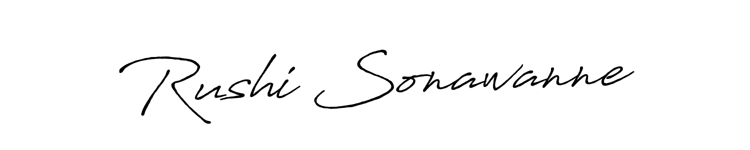 Antro_Vectra_Bolder is a professional signature style that is perfect for those who want to add a touch of class to their signature. It is also a great choice for those who want to make their signature more unique. Get Rushi Sonawanne name to fancy signature for free. Rushi Sonawanne signature style 7 images and pictures png