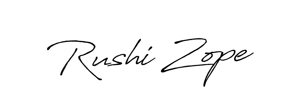 Create a beautiful signature design for name Rushi Zope. With this signature (Antro_Vectra_Bolder) fonts, you can make a handwritten signature for free. Rushi Zope signature style 7 images and pictures png