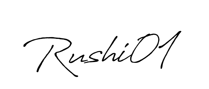 Make a beautiful signature design for name Rushi01. With this signature (Antro_Vectra_Bolder) style, you can create a handwritten signature for free. Rushi01 signature style 7 images and pictures png