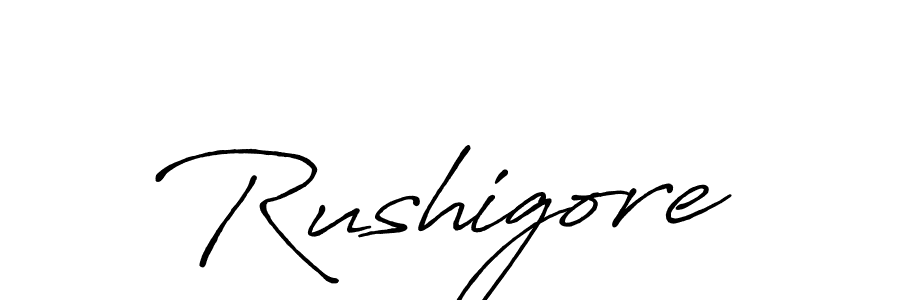 Make a beautiful signature design for name Rushigore. With this signature (Antro_Vectra_Bolder) style, you can create a handwritten signature for free. Rushigore signature style 7 images and pictures png