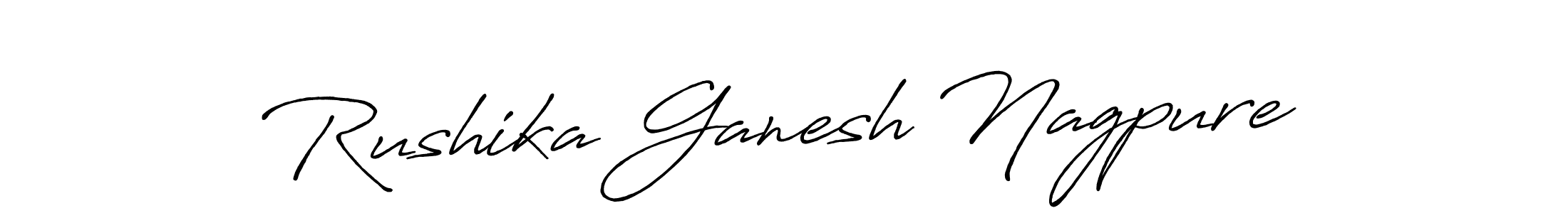 Create a beautiful signature design for name Rushika Ganesh Nagpure. With this signature (Antro_Vectra_Bolder) fonts, you can make a handwritten signature for free. Rushika Ganesh Nagpure signature style 7 images and pictures png