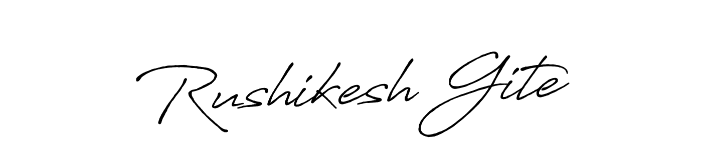 You should practise on your own different ways (Antro_Vectra_Bolder) to write your name (Rushikesh Gite) in signature. don't let someone else do it for you. Rushikesh Gite signature style 7 images and pictures png