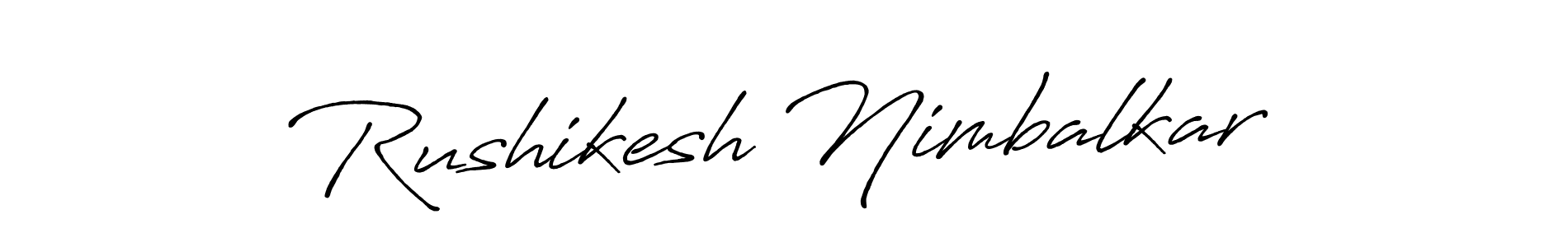 Create a beautiful signature design for name Rushikesh Nimbalkar. With this signature (Antro_Vectra_Bolder) fonts, you can make a handwritten signature for free. Rushikesh Nimbalkar signature style 7 images and pictures png