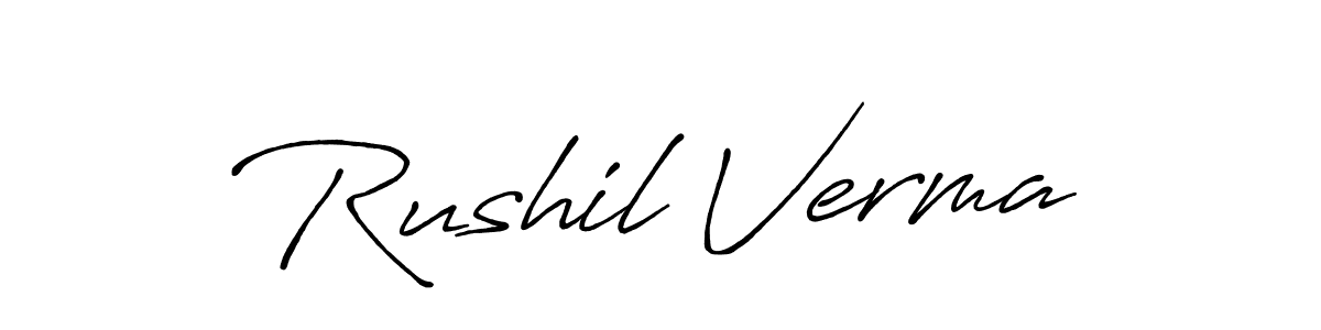 Design your own signature with our free online signature maker. With this signature software, you can create a handwritten (Antro_Vectra_Bolder) signature for name Rushil Verma. Rushil Verma signature style 7 images and pictures png