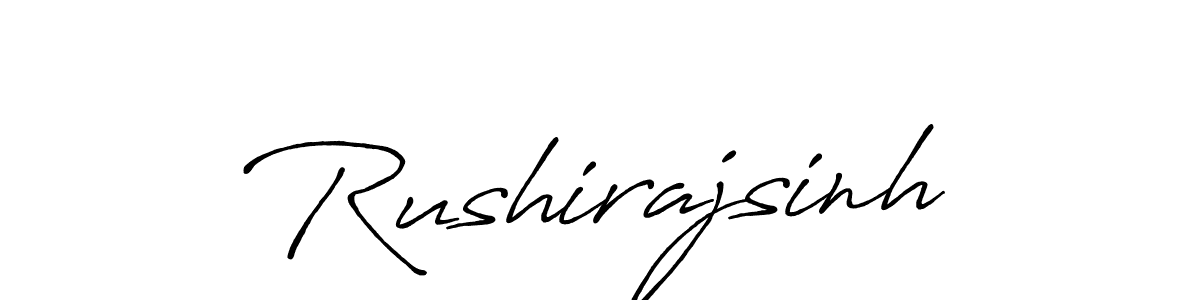 Make a beautiful signature design for name Rushirajsinh. With this signature (Antro_Vectra_Bolder) style, you can create a handwritten signature for free. Rushirajsinh signature style 7 images and pictures png