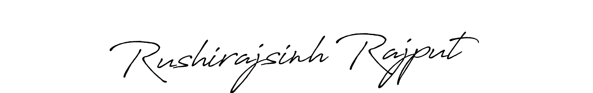 Use a signature maker to create a handwritten signature online. With this signature software, you can design (Antro_Vectra_Bolder) your own signature for name Rushirajsinh Rajput. Rushirajsinh Rajput signature style 7 images and pictures png