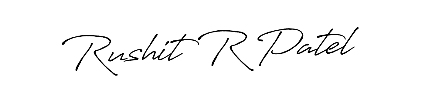 if you are searching for the best signature style for your name Rushit R Patel. so please give up your signature search. here we have designed multiple signature styles  using Antro_Vectra_Bolder. Rushit R Patel signature style 7 images and pictures png