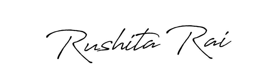 Create a beautiful signature design for name Rushita Rai. With this signature (Antro_Vectra_Bolder) fonts, you can make a handwritten signature for free. Rushita Rai signature style 7 images and pictures png