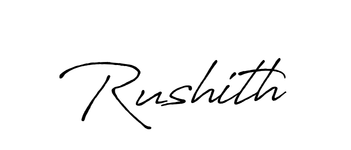 How to make Rushith name signature. Use Antro_Vectra_Bolder style for creating short signs online. This is the latest handwritten sign. Rushith signature style 7 images and pictures png