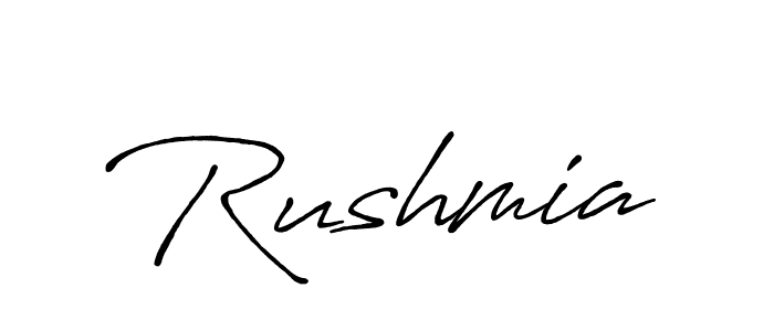 It looks lik you need a new signature style for name Rushmia. Design unique handwritten (Antro_Vectra_Bolder) signature with our free signature maker in just a few clicks. Rushmia signature style 7 images and pictures png